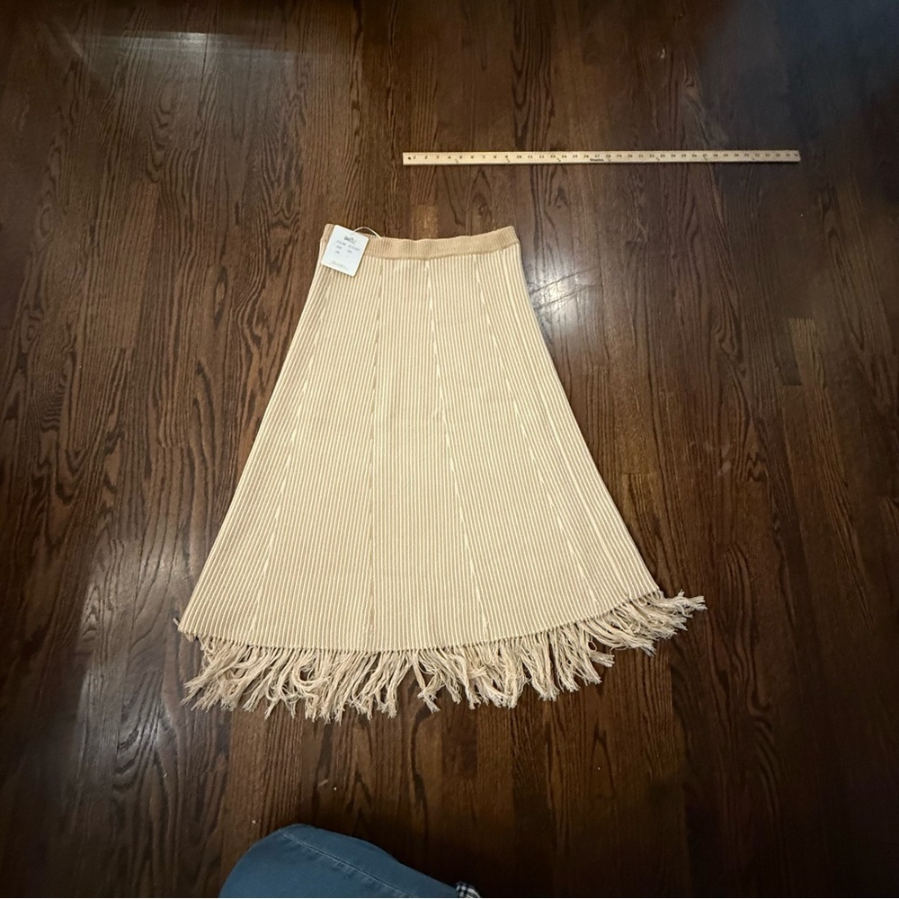 Anna Cate Blaise Ivory Knit Fringe Skirt Size L NWT - Picture 10 of 10